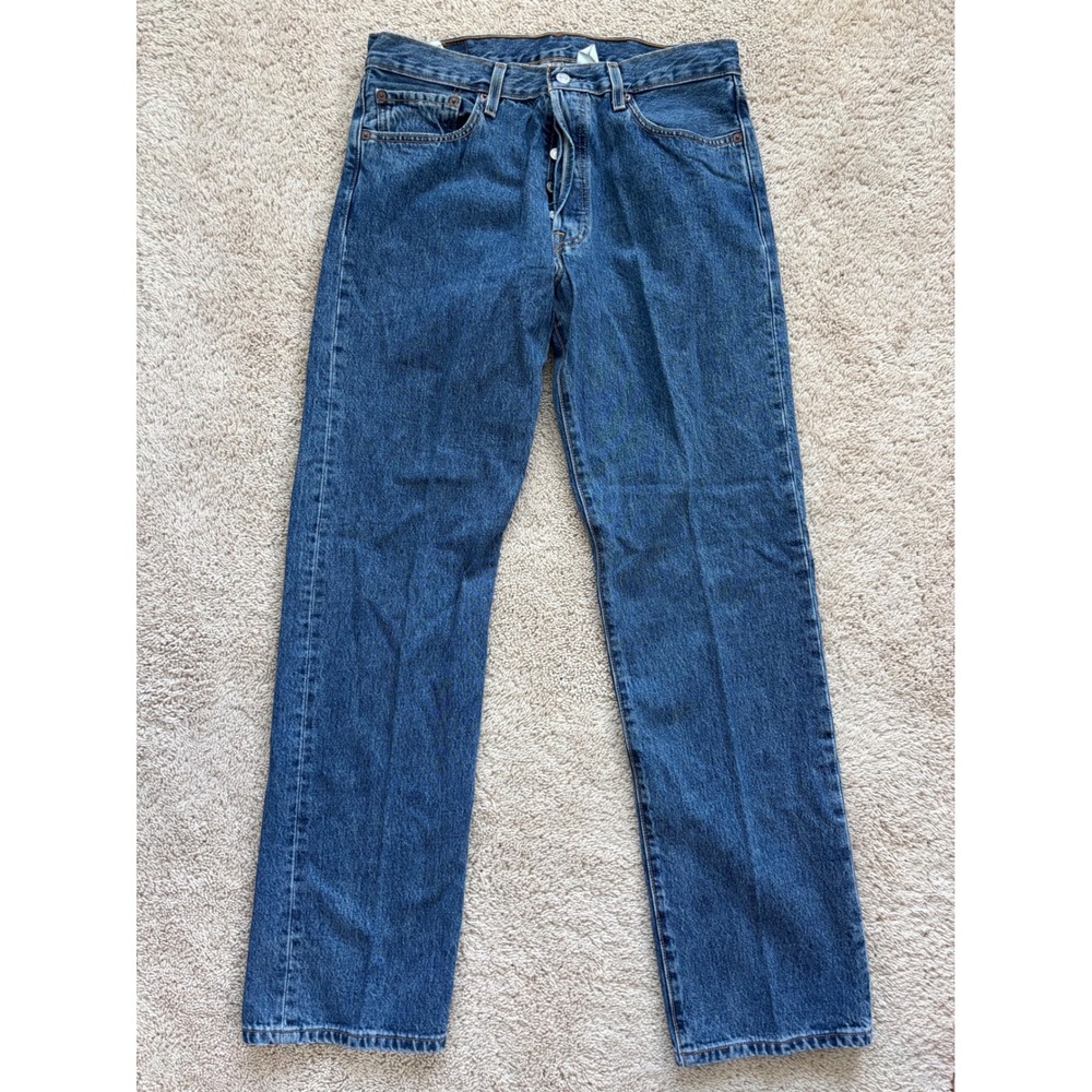 Levi's 501 Jeans 34x34 Blue Straight Leg Button Fly Denim Vintage Classic